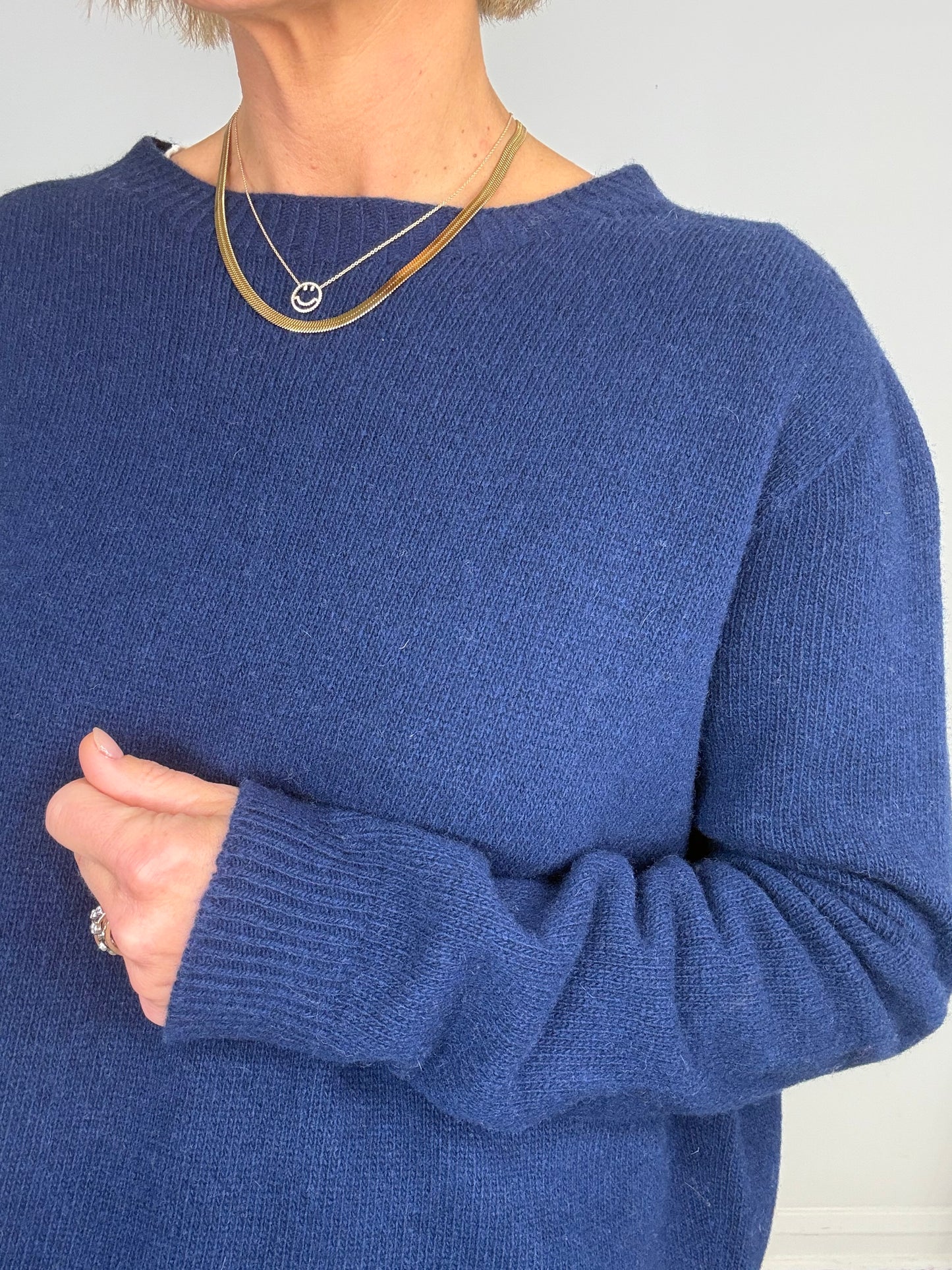 Navy Lambs Wool Jumper