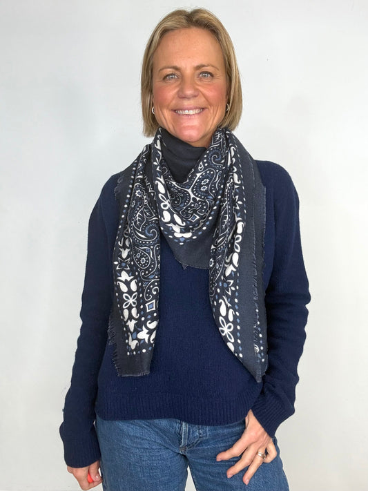Navy Bandana Scarf