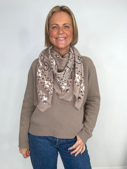 Beige Bandana Scarf