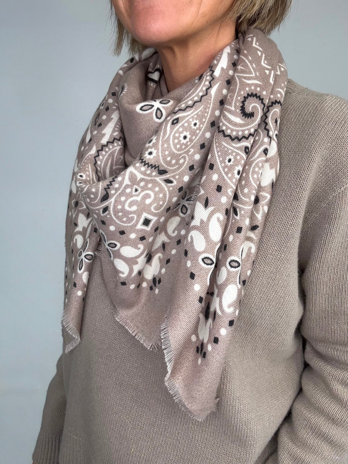 Beige Bandana Scarf